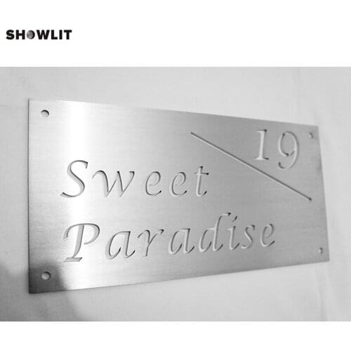 Custom Laser Cut House Number Door Sign With Road Street Name
