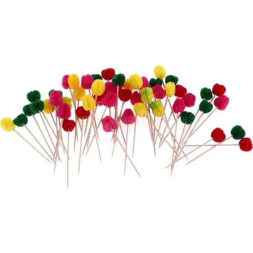 Approx.50 Pieces Honeycomb Fruit Style Food Picks Cocktail Luau Party Sticks