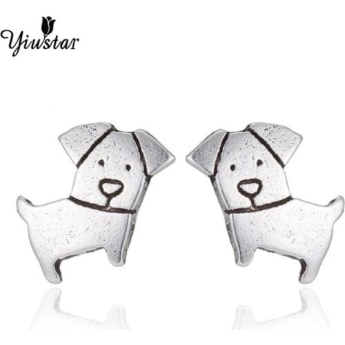 Yiustar New Animal Pet Dog Stud Earring for Women Bulldog Huskies Earings Puppy Fashion Jewelry Gift Cartoon Animal Piercing Ear