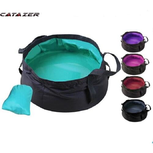 8.5L Folding Buckets Multifuntion Outdoor Camping Fishing Bucket Portable Water Pot Camping Travel Collapsible Storage Bags