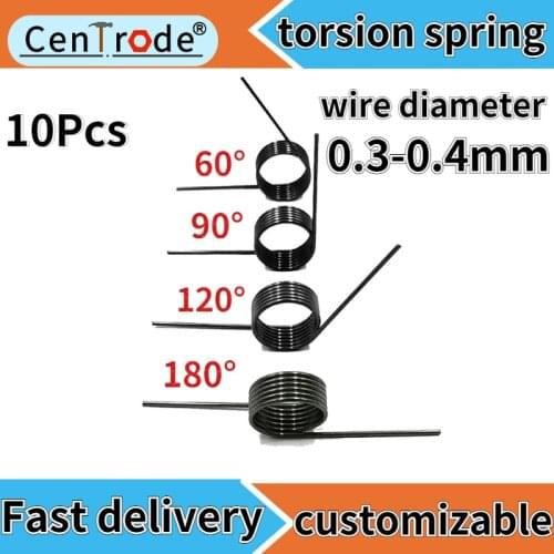 Torsion torsion spring V-shaped spring Small torsion spring Wire diameter 0.3, 0.4mm Angle 60 90 120 180 degrees