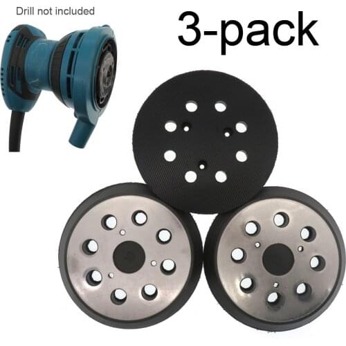 5 Inch 125mm 8 Holes Backup Sanding Pad Sander Backing Sanding Disc Backing Pad (Pack of 3)