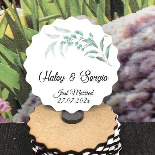 Save the Date Wooden Magnet for Your Guests and Colorful Printed Wedding, Henna, Christening Gifts 25 pcs