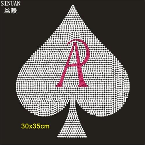 SINUAN Jacket Patches Hot-Fix Rhinestones Garment Iron-On Patches Motif Rhinestones Clothes Applique Iron Sticker For Clothing