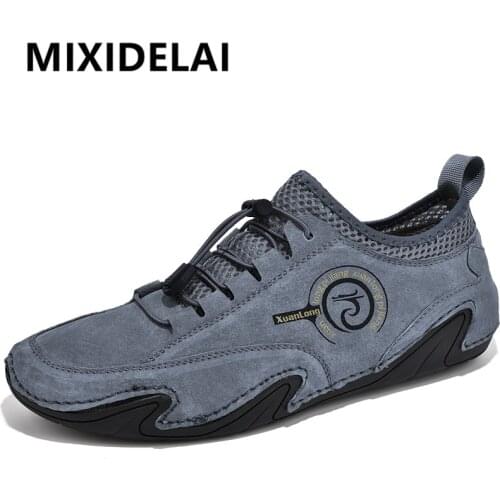 Brand Mens Shoes Summer Genuine Leather Mens Casual Shoes Breathable Lightweight Luxury Outdoor Sneakers Loafers Men Moccasins