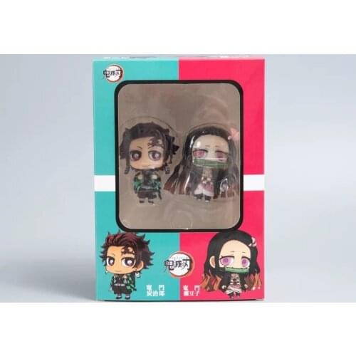 Demon Slayer Nezuko Zenitsu Tanjirou Inosuke Q Ver. Action Figures Toys Kimetsu No Yaiba PVC Figurine Model Toy T30