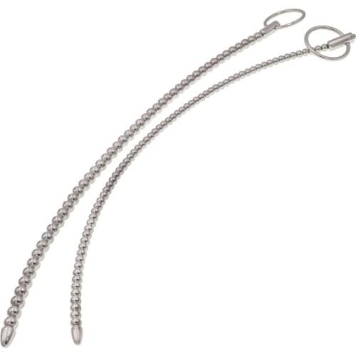 6mm/8mm Beads Stainless Steel Penis Plugs Urethral Dilator Sounding Toys For Men Penis Insertion Chastity Urethra Sex Toy