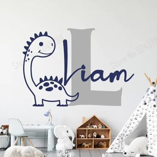 Name Wall Decal Dinosaur Decal Baby Room Decor Boy Name Decal Dinosaur Vinyl Sticker Boy Bedroom Name Decal Nursery Decor Z784