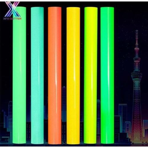 XFX HTV 25X100/150cm Cricut Vinyl PU Glow In The Dark Heat Transfer Vinyl T-shirt Iron on HTV Heat Press Machine Cutting Plotter
