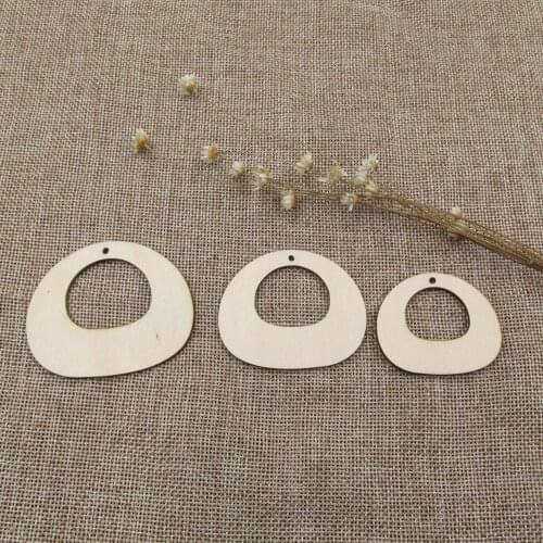 10pcs Unfinished Wood Earrings Blanks Wooden Stone Shape Cutouts Plywood For DIY Crafts Jewel Base Making