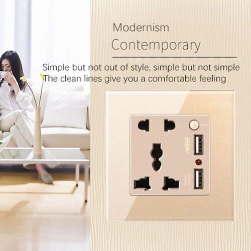 Tempered Glass Panel Wall Light Push Button Switch UK Multifunction Socket 1-4 Gang 2 Way Push Start Button Switch