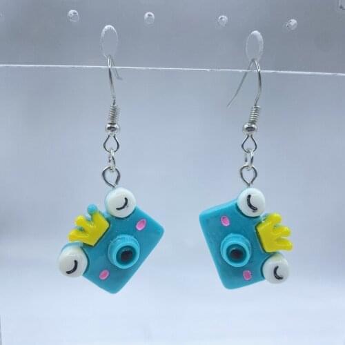 Net red bubble camera earrings cartoon earrings ladies earrings