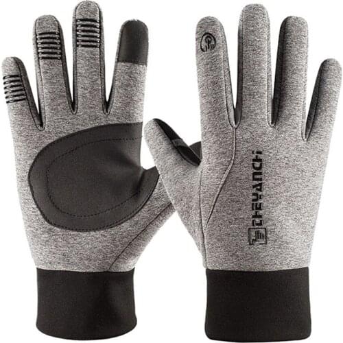 1Pair Winter Warm Cycling Gloves Touchscreen Gloves Outdoor Camping Hiking Motorcycle Thermal Gloves Anti-Slip Sports Golves