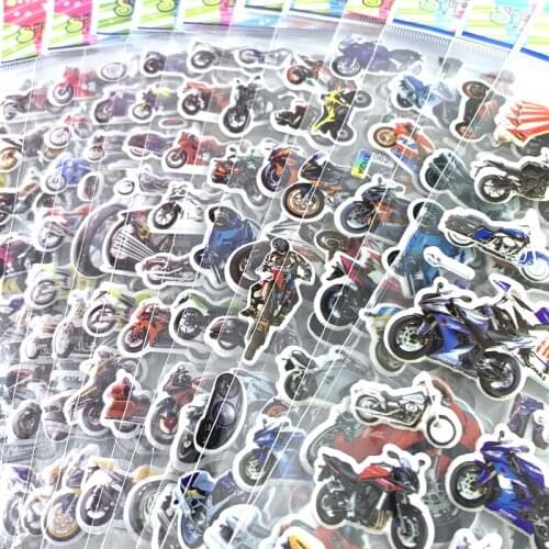 12 Sheets/Set Cartoon Motorcycle Pattern Sticker for Kids DIY Bubble Foam Scrapbooking Boys Gift