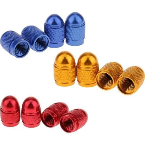 12pcs Metal Plated Universal Tire Valve Stem Decorative Cap - Red+Gold+Blue