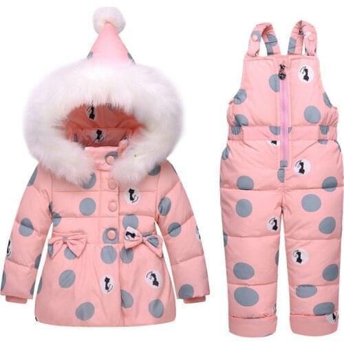 2018-1019 Kids Clothesgirls Down Coat Children Warm Toddler Snowsuit Outerwear Romper Clothing Set Chilren Winter Jackets