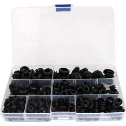 260pcs Rubber Grommet Assortment Wiring Coil Wire Gasket M3 / M4 / M5 / M6 / M8 / M10 / M12
