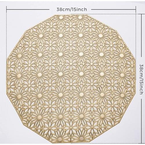 6pcs Hollowed Out Placemats For Dining Table Table Mats Wipeable Place Mat For Holiday Wedding Dinner Table Decoration @ls