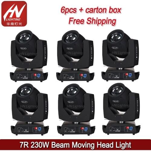 6pcs Mini 7R 230W Sharpy Moving Head Beam Light DMX512, Sound Active, Master/slave, Led Stage Light