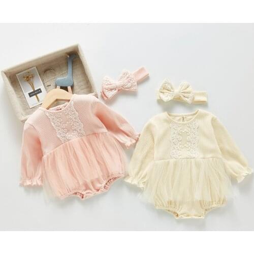 8684 Baby Girl Clothes Skirt Romper Autumn 2021 Long Sleeve Girls One-piece Clothes 100 Days Party Clothes Princess Onesies