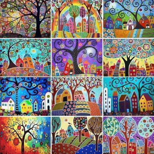 5D DIY Diamond Painting Crystal Abstract Tree Cross Stitch Kit Full Drill Square Embroidery Mosaic Scenery Art Picture Decor
