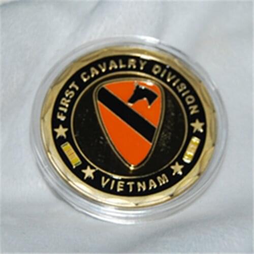 Free Shipping 10pcs/lot,US Army 1st CAVALRY DIVISION VIETNAM The First Team Challenge Coin