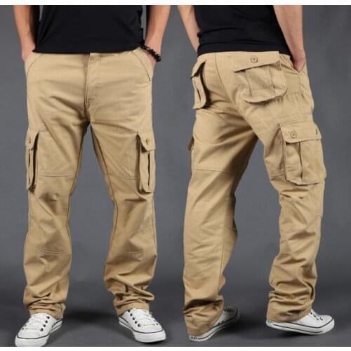 Mens Cargo Pants Casual Loose Multi Pocket Military Pants Long Trousers for Men Camo Joggers Plus Size 28-40