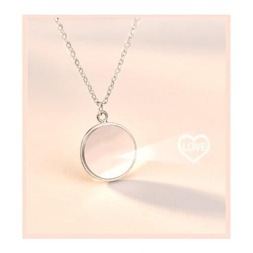 Black science and technology forever projection Love sterling silver necklace