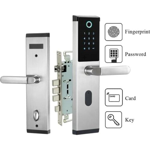 Digital Biometric Fingerprint Lock Keyless Smart Door Lock Fingerprint+Password+RFID Card+Key Unlock Ways Home Office Hotel Use