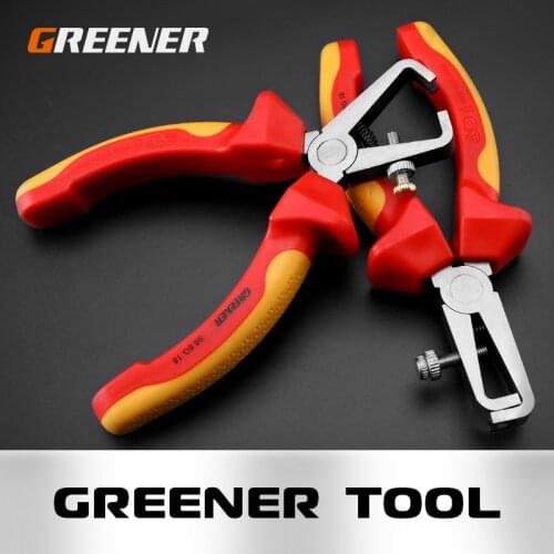 Greener VDE 6" Wire Stripper Pliers Crimping Cable Cutter Stripping Multifunctional Pliers, Used For Cable Cutting Hand Tool