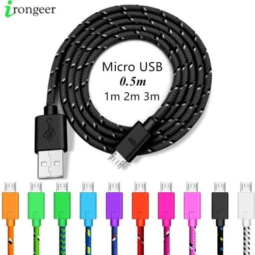 2.0 A Nylon Micro USB Cable Fast Charging Wire For Samsung Xiaomi Data Cable Mobile Phone Fast USB Charger Cable Android Cord