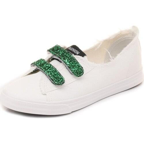 CUZULLAA Women hook & loop Breathable Canvas Shoes Fashion Sneakers Female Non-slip Casual Shoes Size 35-40