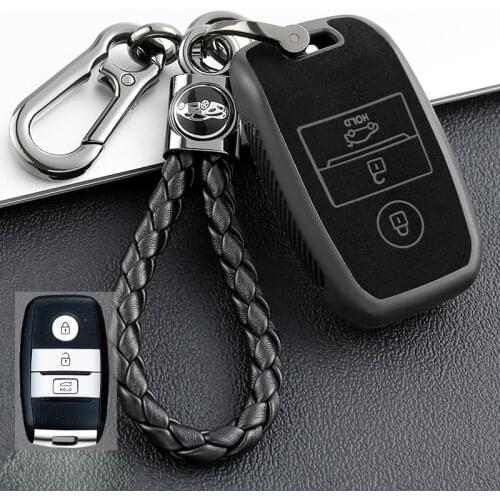 Leather TPU 3 Button Car Remote Key Cover Case Holder Keychain For Kia Optima Sorento Niro Soul Accessories