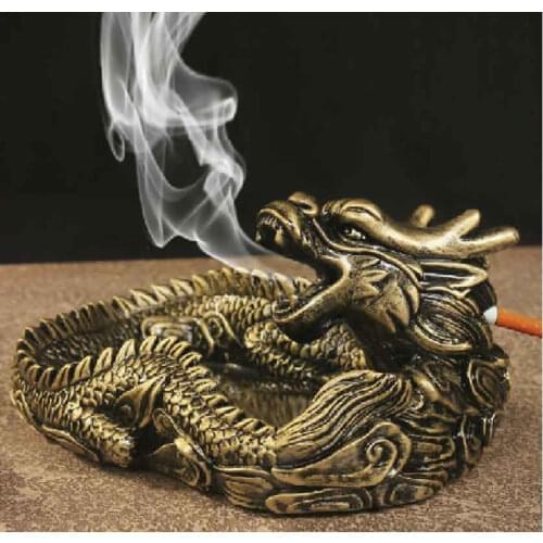 Creative Domineering Chinese dragon resin ashtray Classic dragon ashtray Office Home Resin Decoration