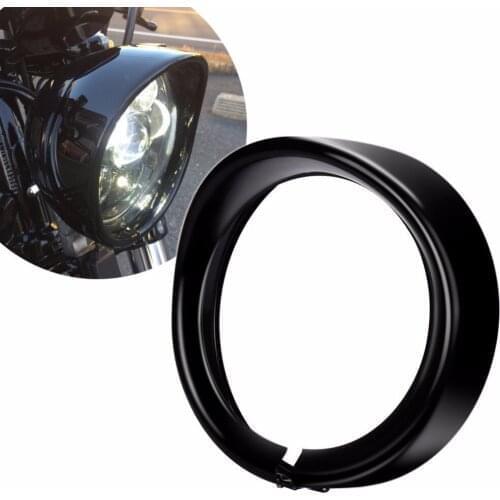 MOTORCYCLE ACCESSORIES BLACK 7" HEADLIGHT TRIM RING VISOR FOR FLH FLHS FLHT ROAD KING 60-13