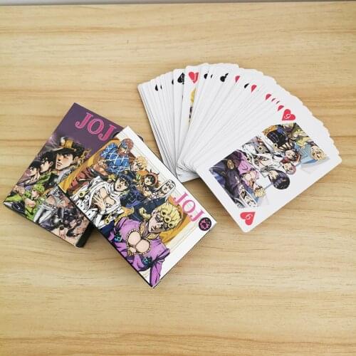 Anime Cartoon JoJos Bizarre Adventure Cosplay Board Game Cards Hardcover Poker Toy Gift With Box