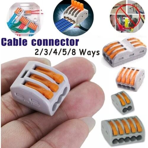 （10/30/50/100Pcs /lot）PCT-213 Universal Compact Wire Wiring Connectors 3 Pin conductor Terminal Block Reusable Lever