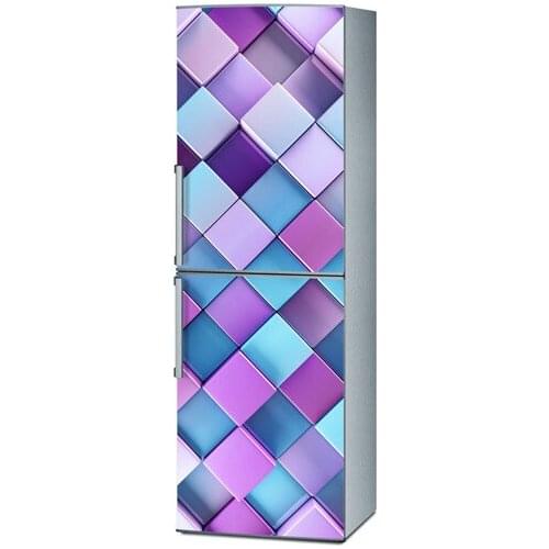 Custom DIY Dishwasher Refrigerator Freeze Sticker Egg Colorful Squares For Kitchen Decoration Art Fridge Door Cover Wallpaper