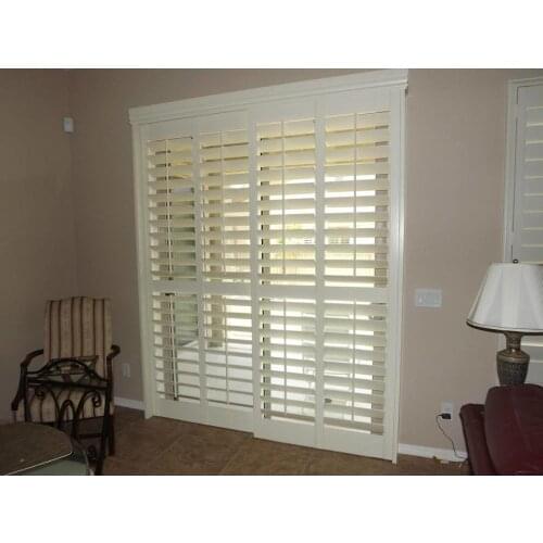 Custom Basswood Plantation Shutters Wooden Blinds Solid Wood Shutter Louvers PS268
