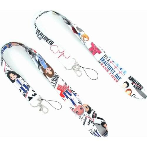 Neck Strap Lanyards Greys Anatomy Doctor Nurse Keychain ID Card Pass Hang Rope Lariat Lanyard Gifts phone badge lanyard