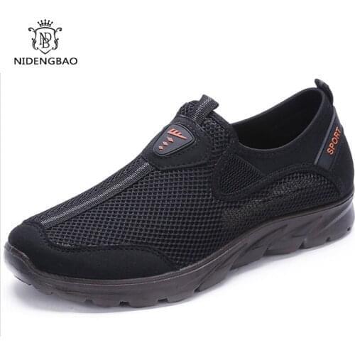 NIDENGBAO 38-48 Mens Casual Shoes Men Summer Breathable Mesh Flats Men Loafers Creepers Casual Shoes Very Comfortable Shoes Men
