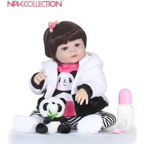 56CM NPK boneca reborn silicone completa Full Vinyl Silicone Reborn Baby Doll Toys Lifelike Child Birthday Xmas Gift bath toy
