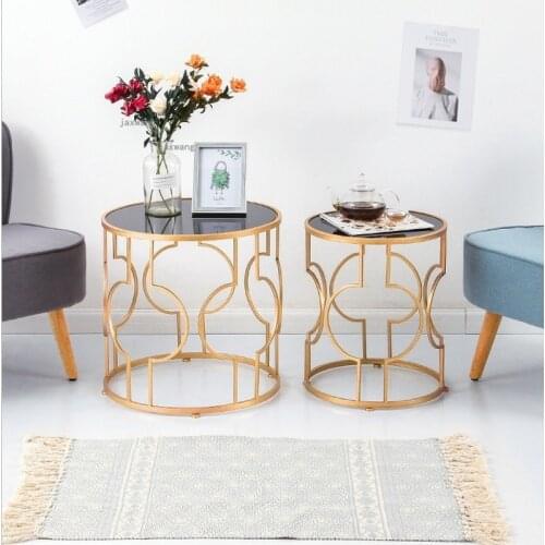 Nordic Wrought Iron Apartment Coffee Tables Modern Minimalist Home Living Room Sofa Side Table Dormitory Cafe Round Corner Table