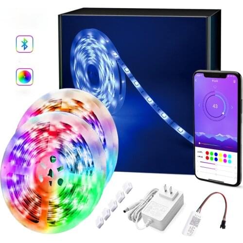 RGB LED Strip Light 5050Flexible LED Light Strip 10M 15M 20M 12V RGB LED Tape Set wiht Wifi / Bluetooth Music Controller