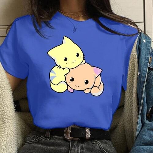 Cat New T-shirts For Women Harajuku Summer T Shirt Fashion Tops Printed Female T-shirt Casual Tee TX8163