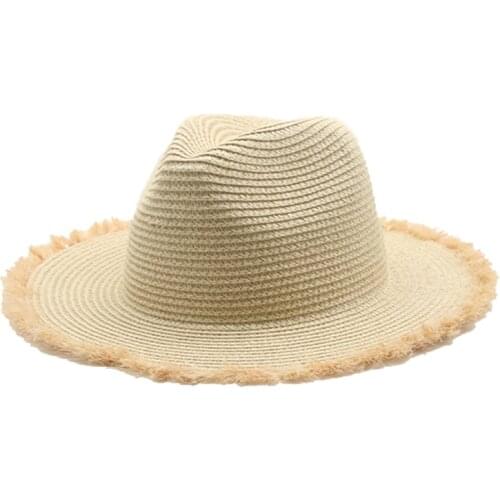 Women panama hats women solid summer handmade paper straw sun hats big brim outdoor beach sun protection casual summer women hat
