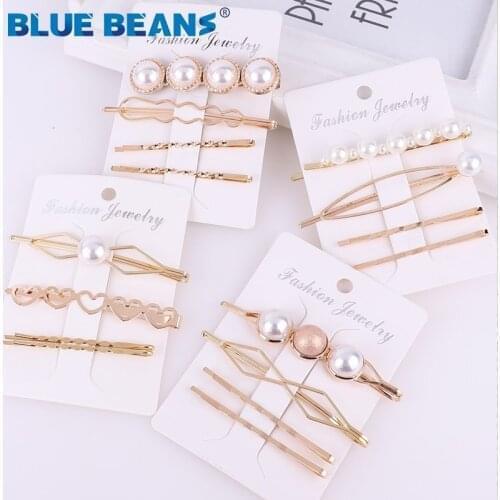 4pcs set pearl Metal Hair Clip for Women Hair Pin Accessories Beauty Girl Bridal Barrette luxury Hair Jewelry wholesale 2019
