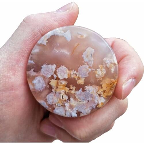 1 PCS Natural Cherry Agate Crystal Cylinder Gemstones Flower Agate Reiki Healing Chakra As Gift