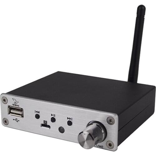 12V 2.0 Bluetooth hifi power amplifier, audiophile home TV audio, 50W power output per channel, support MP3, flac, WAV, APE