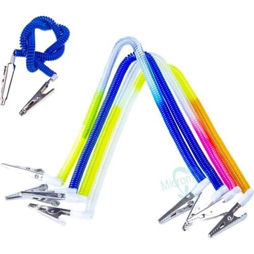 2pcs Coil Plastic Dental Patient BiB Clips Chains Dental Materials Napkin Holder Blue Dentist Tools